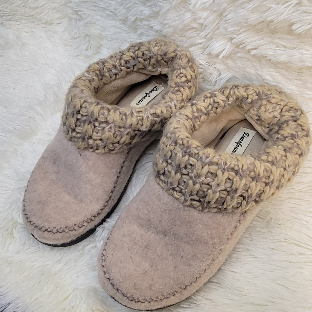 Dearfoams Women's Felted Faux Wool Bootie Slippers Size 7